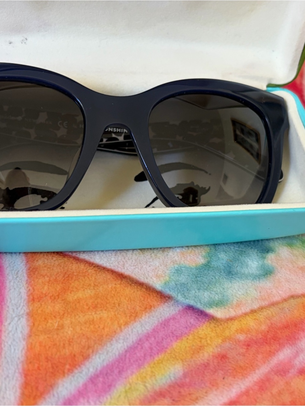 kate spade Black and White Animal-Print Sunglass Temple